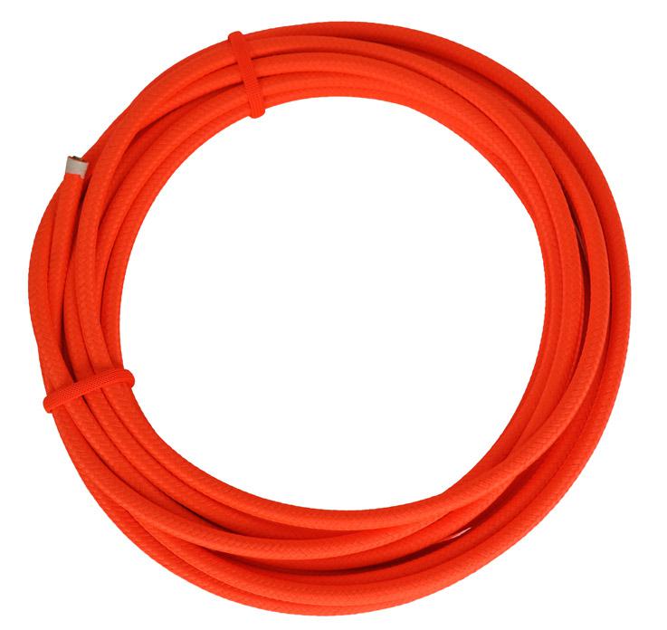 SONDERANGEBOT: 3,9 Meter Stromkabel 3x1,5 mm² - umflochten mit Polyester Fb. orange (G16OR-3.9)