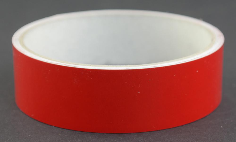 Reflexfolie Fb. rot - reflektierend u. selbstklebend - Breite: 2,5cm - Länge: 2 Meter (re210)