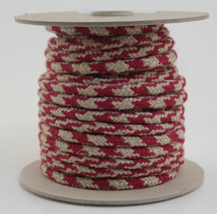 SONDERANGEBOT: Leinenseil / Flachsseil Ø 7mm - 15 Meter - 16fach geflochten 2-farbig (L700-15rn)