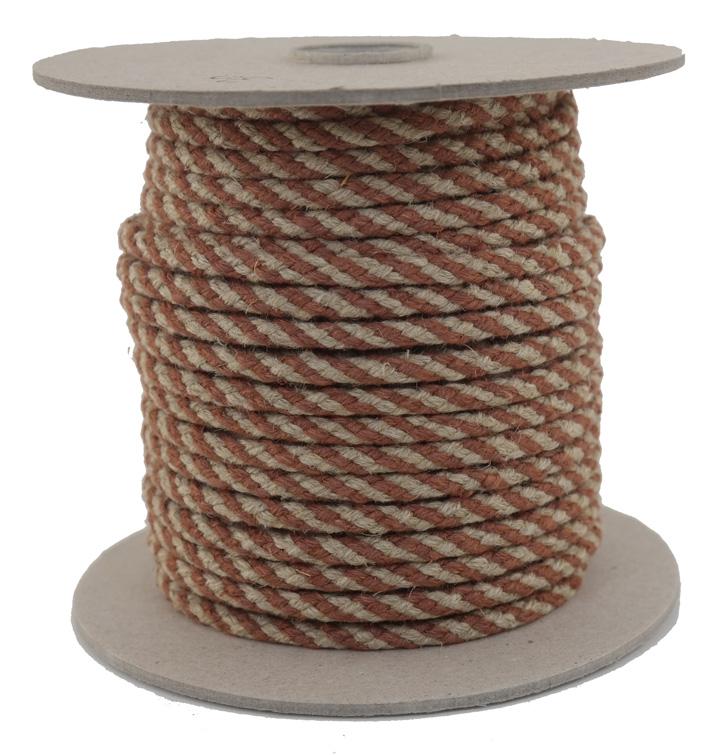 SONDERANGEBOT: Leinenseil / Flachsseil Ø 6mm - 30 Meter - 8fach geflochten braun/natur (L600-30BN)