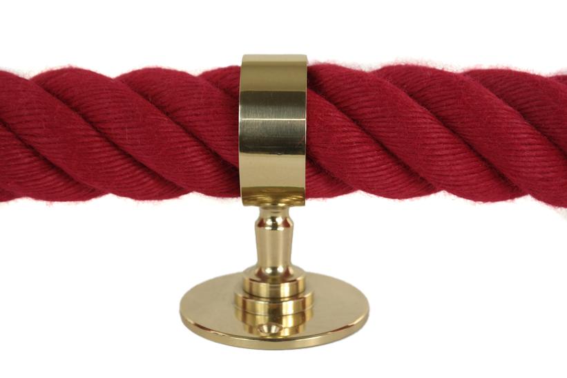 Seilträger Seilhalter Messing glänzend für 38mm-40mm Seil Handlaufseil / Treppenseil (a210-40)