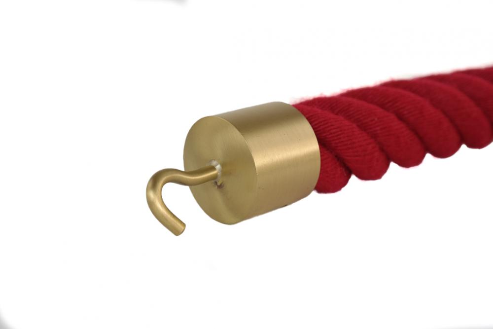 Seilendkappe Messing matt mit Haken für 40mm Handlaufseil (a455-40)