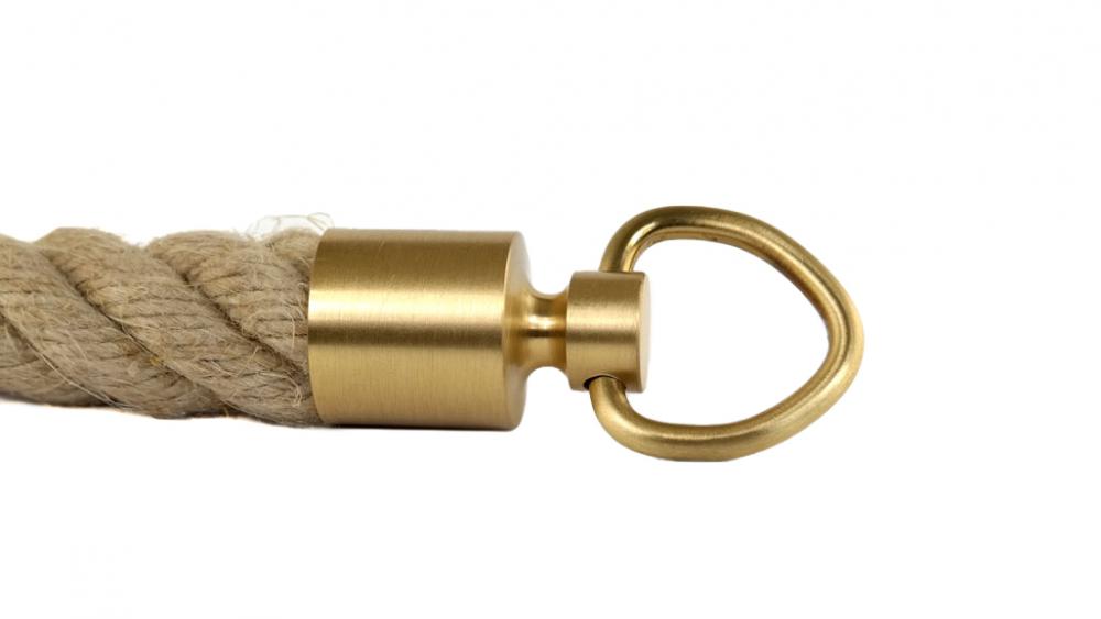 Seilendkappe Messing matt mit Ring für 20 mm Handlaufseil (a450-20)